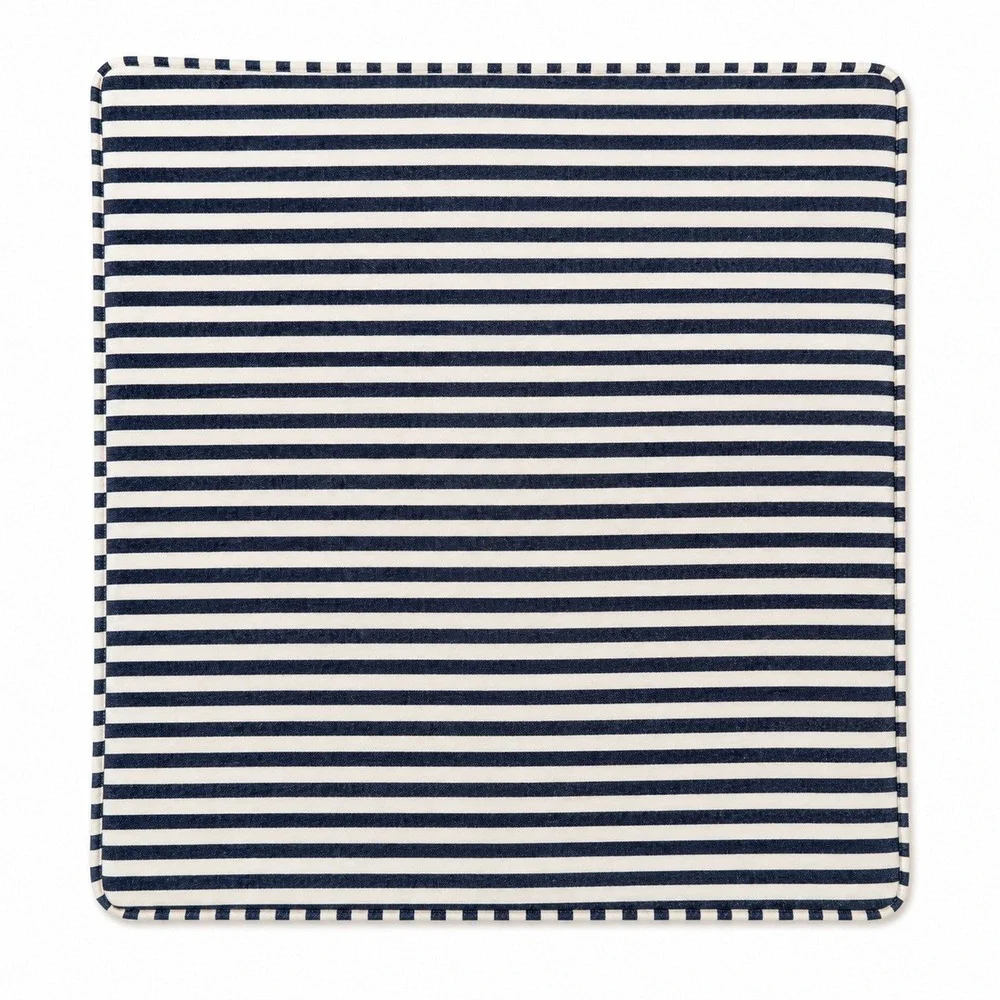Pottery Barn 18x18 Pillow Cover Striped Nautical Coastal Cotton Navy White